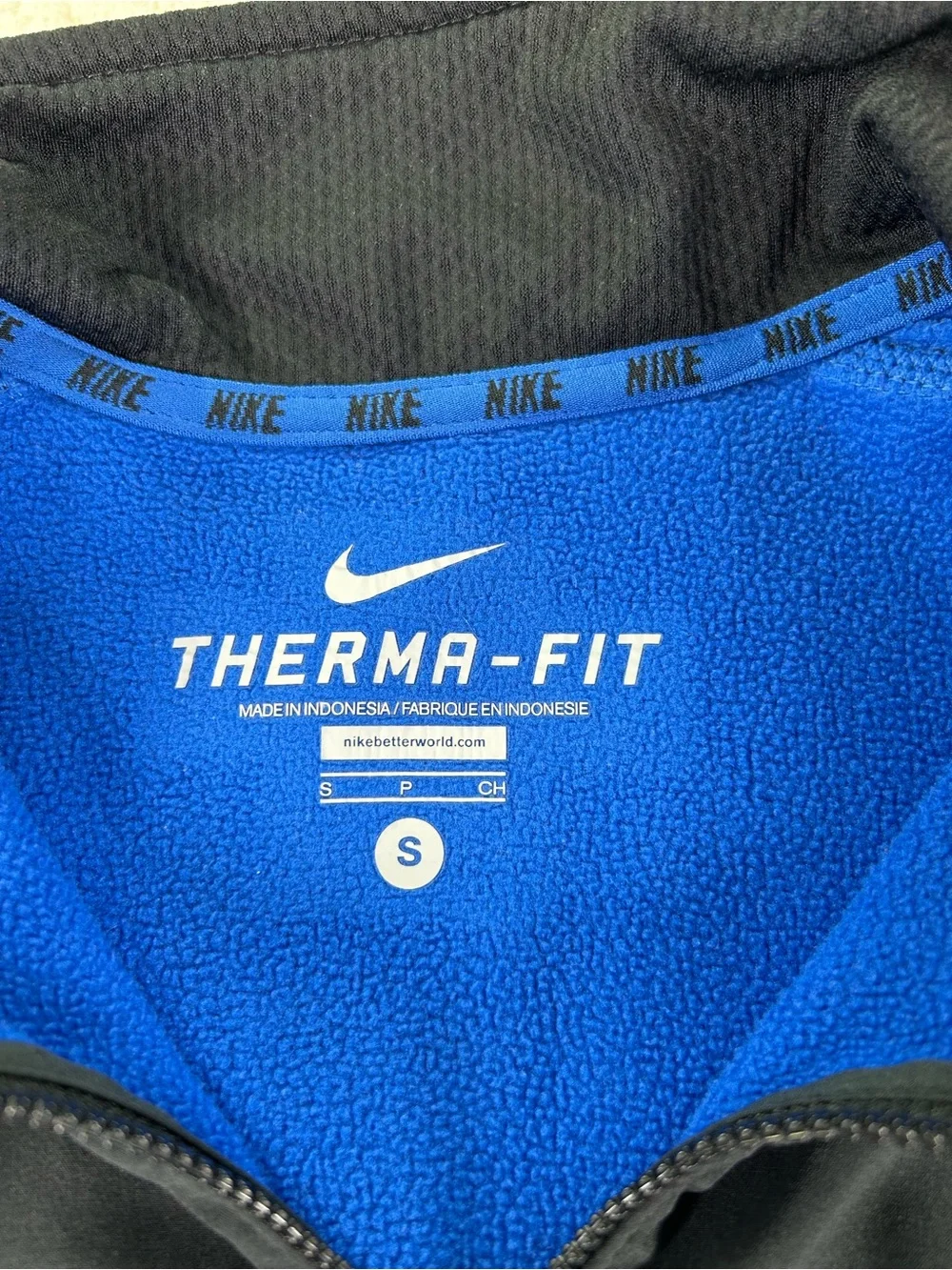 Nike Therma-FIT Fleece 1/4 Zip Pullover Men’s S Royal Blue Training Y2K Sporty